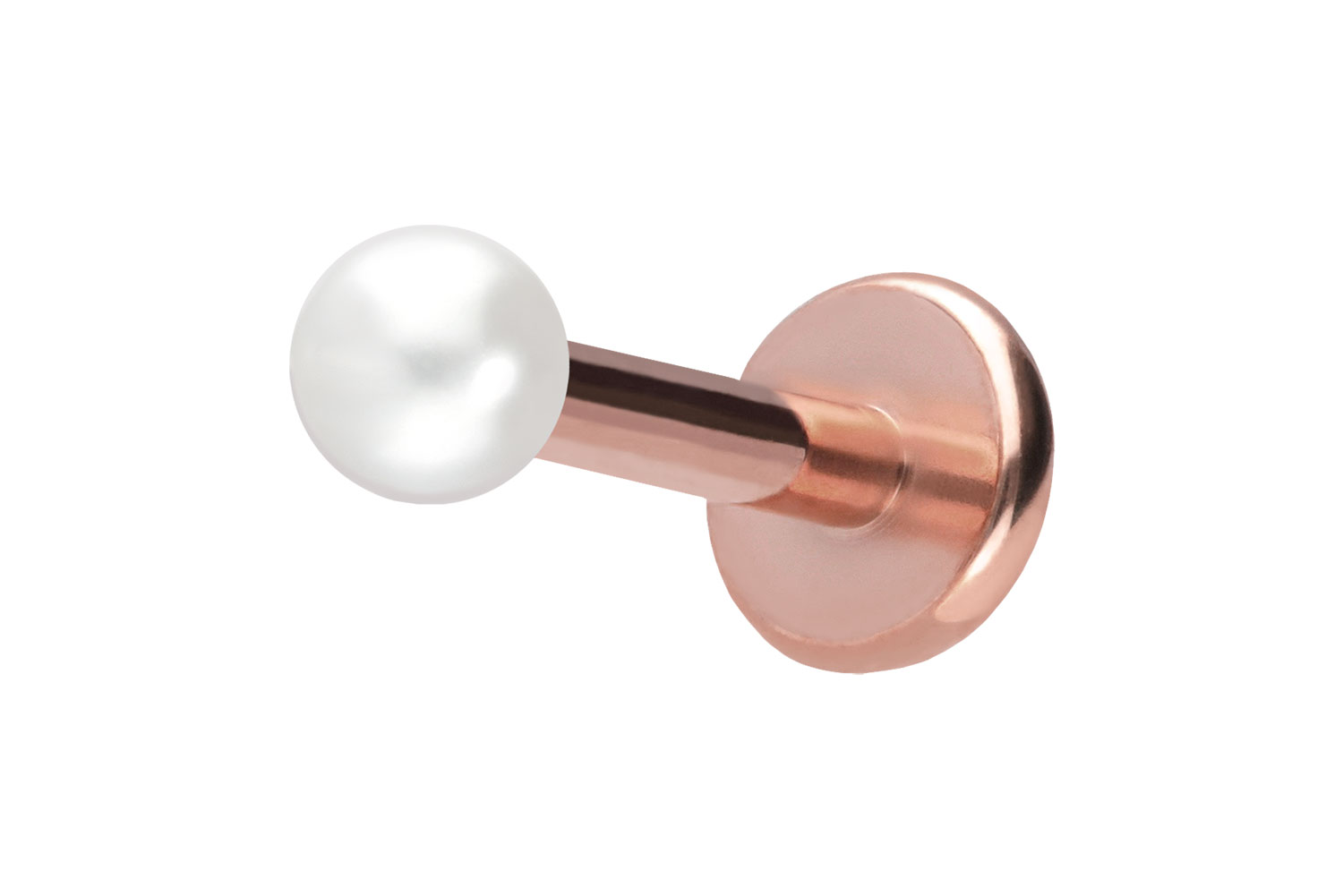 Titan Labret Piercing mit Push Fit SYNTHETISCHE PERLE